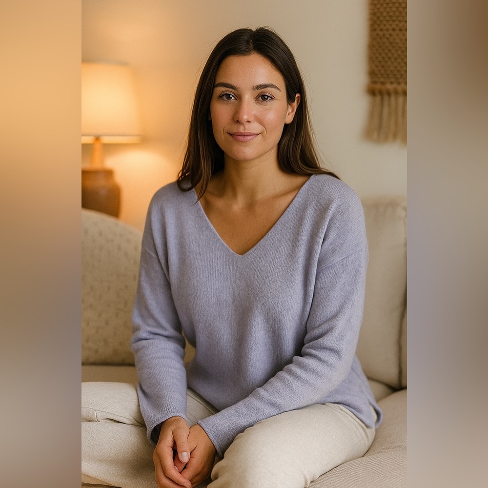 Talula Light Purple V-Neck Sweater